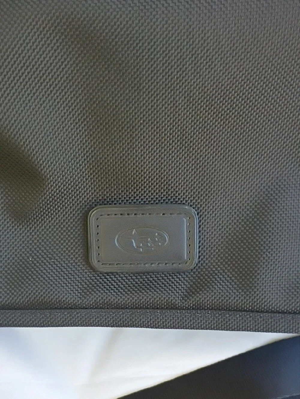 Tumi Black Nylon Messenger with Red Logo Accent